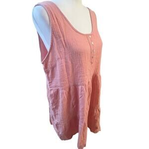 HEYSON SUNDRESS BLUSH PINK 100% COTTON FLOWY WOMENS SIZE SMALL